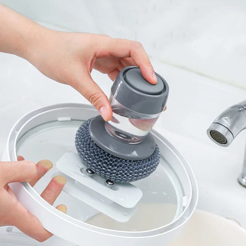 Soap Dispensing Palm Brush Cleaner