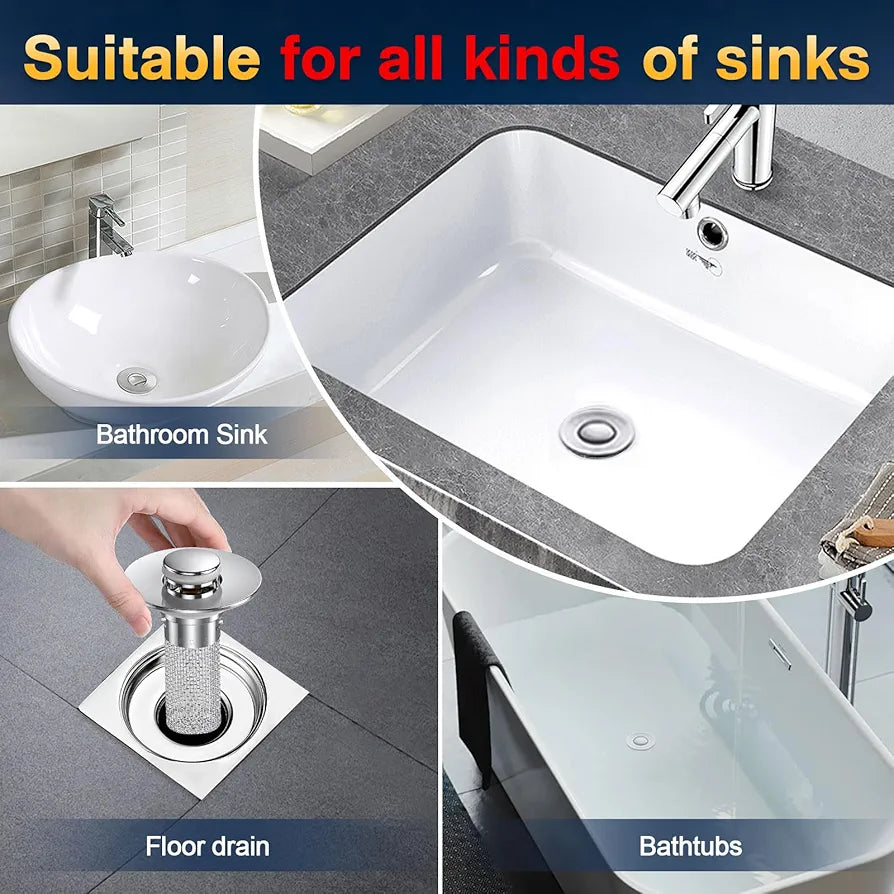 Stainless Steel Pop-Up Sink Drain Stopper (Odor-Proof)