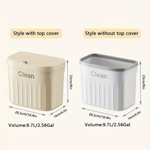 12L Wall-Mounted Kitchen Trash Bin with Lid